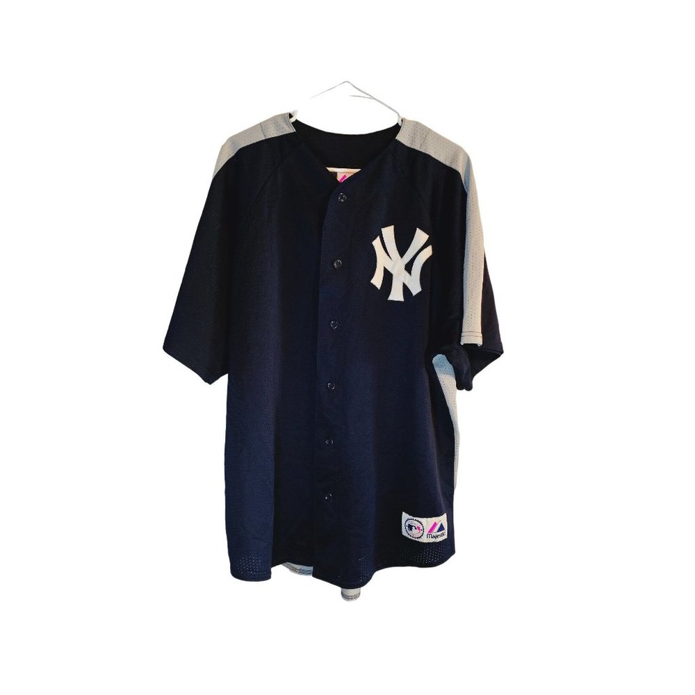NY Yankees Jersey size XL 90's perforated blue‎ gray